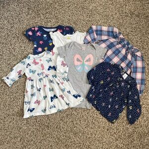 Baby Girls Floral Butterfly Garden Bodysuits & Tops Bundle